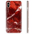 iPhone X / iPhone XS TPU Hülle - Roter Marmor