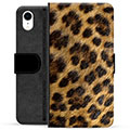 iPhone XR Premium Schutzhülle mit Geldbörse - Leopard