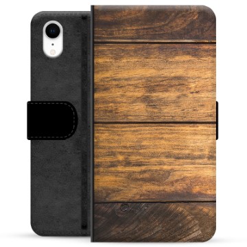 iPhone XR Premium Schutzhülle mit Geldbörse - Holz