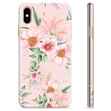 iPhone XS Max TPU Hülle - Aquarell Blumen