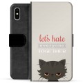 iPhone X / iPhone XS Premium Schutzhülle mit Geldbörse - Böse Katze