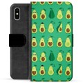iPhone X / iPhone XS Premium Schutzhülle mit Geldbörse - Avocado Muster
