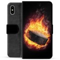 iPhone X / iPhone XS Premium Schutzhülle mit Geldbörse - Eishockey