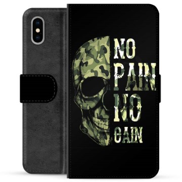 iPhone X / iPhone XS Premium Schutzhülle mit Geldbörse - No Pain, No Gain