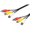 Goobay Composite-Audio & Videokabel - 3x RCA Stecker - Vernickelter