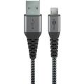 Goobay MicroUSB / USB-C Kabel - 0.5m - Spacegrau / Silber