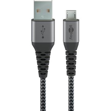 Goobay MicroUSB / USB-A Kabel - 0.5m - Spacegrau / Silber