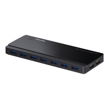 TP-Link UH720 USB 3.0 7-Port-Hub mit 2 Ladeanschlüssen - Schwarz