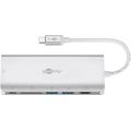 Goobay USB-C auf HDMI, USB 3.0, Ethernet, Speicherkartenlesegerät & PD Adapter - Silber