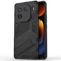 vivo iQOO 12 Pro Armor Serie Hybrid Hülle mit Ständer - Schwarz