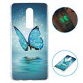 Leuchtende OnePlus 6 TPU Hülle - Blau Schmetterling