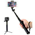 Universal Ausziehbarer Selfie-Stick & Bluetooth Kamera Fernauslöser H611 - Schwarz