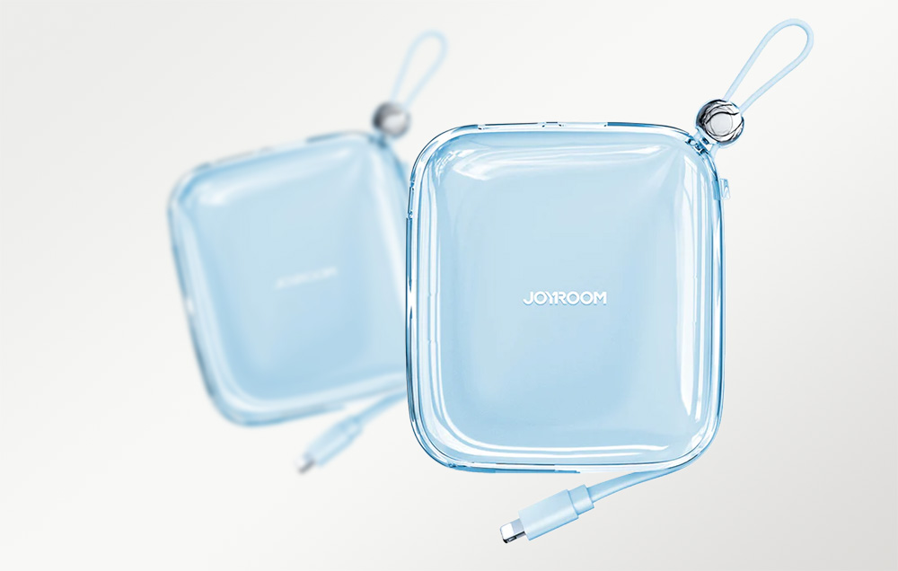 Joyroom Jelly JR-L005 Lightning Power Bank 10000mAh - USB-C, USB-A-Anschlüsse - Blau