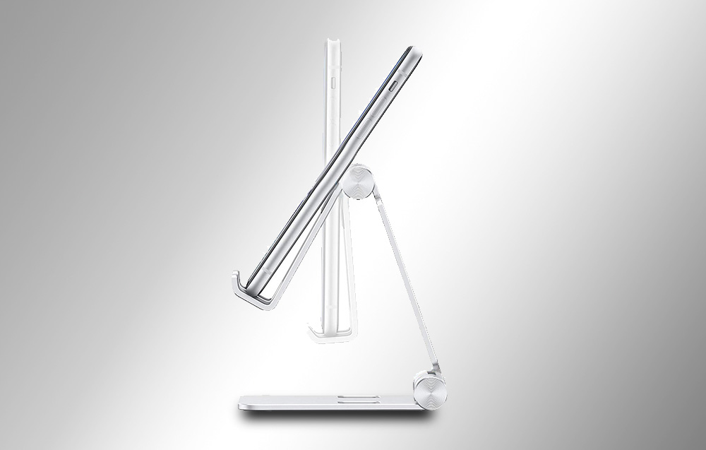 Omoton C4 Faltbarer Desktop-Halter für Smartphones - Silber