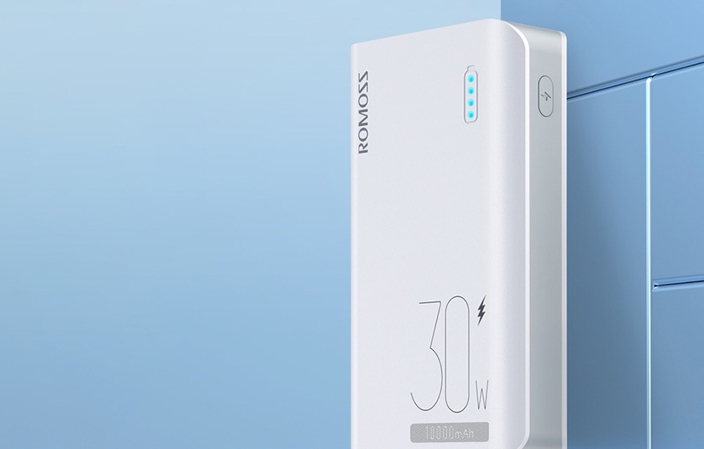 Romoss Sense 4S Pro 10000mAh/30W Power Bank - 2xUSB-A, USB-C - Weiß