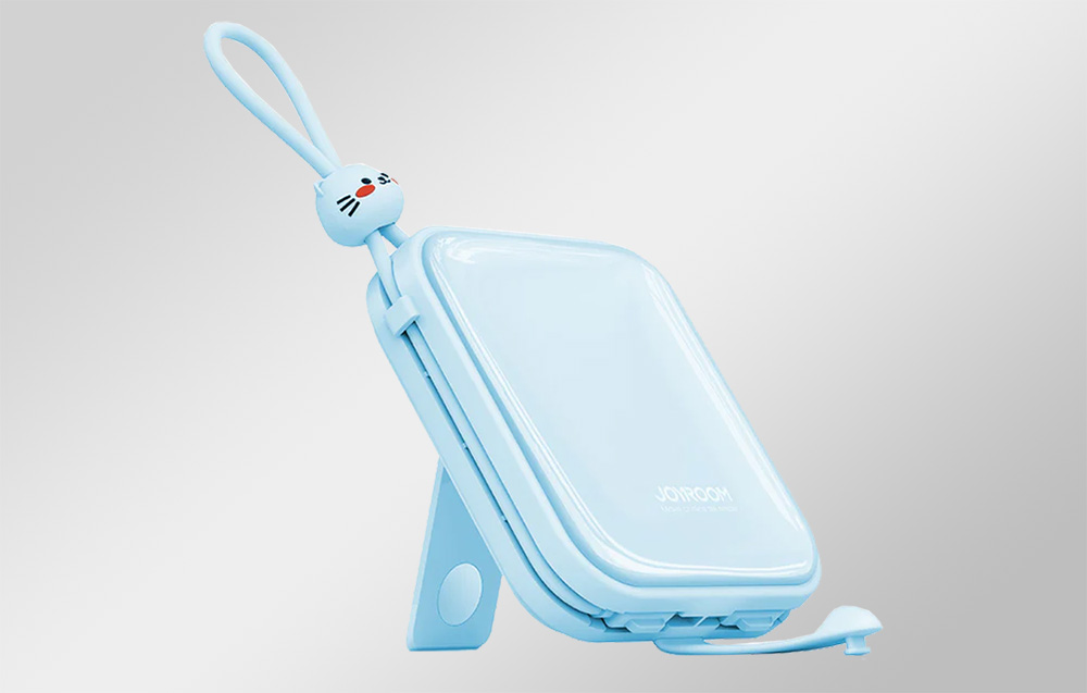 Joyroom JR-L008 Cutie Power Bank 10000mAh mit USB-C & Lightning Kabel - 22.5W - Blau