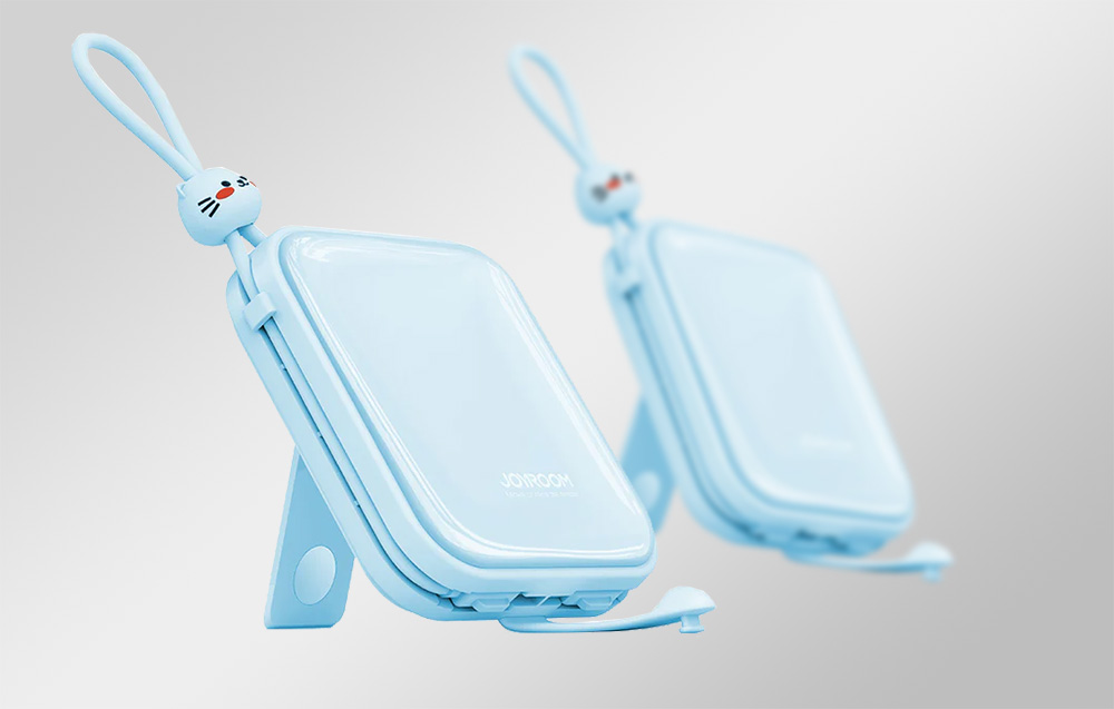 Joyroom JR-L008 Cutie Power Bank 10000mAh mit USB-C & Lightning Kabel - 22.5W - Blau