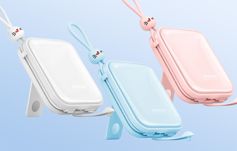 Joyroom JR-L008 Cutie Power Bank 10000mAh mit USB-C & Lightning Kabel - 22.5W - Blau