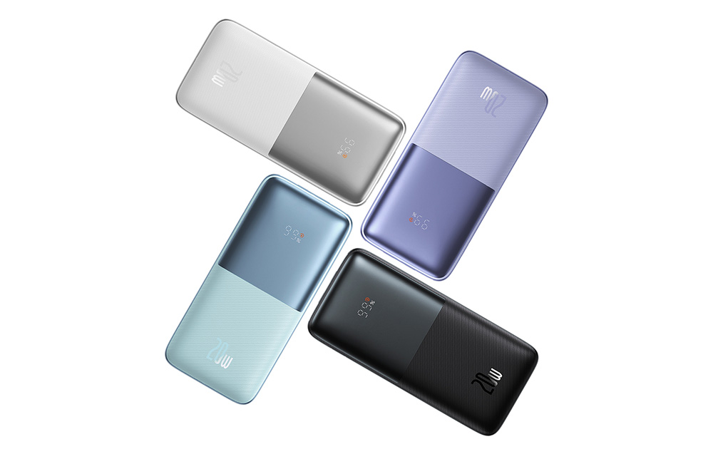 Baseus Bipow Pro Digital Display Schnelllade-Powerbank 10000mAh/20W - 2xUSB, USB-C - Blau