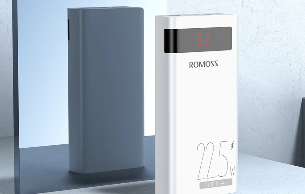 Romoss Sense 8PF Power Bank 30000mAh - 22.5W, PD, QC, FCP - Weiß