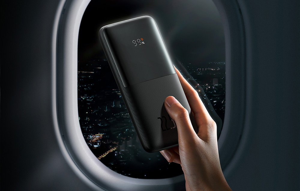 Baseus Bipow Pro Digital Display Schnelllade-Powerbank 10000mAh/22.5W - 2xUSB, USB-C - Schwarz