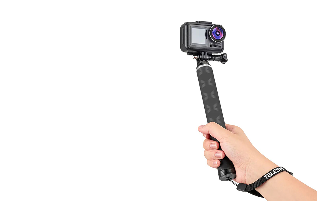 Telesin GP-MNP-90T Sport Kamera Selfie Stick / Stativ - 0.9m - Schwarz