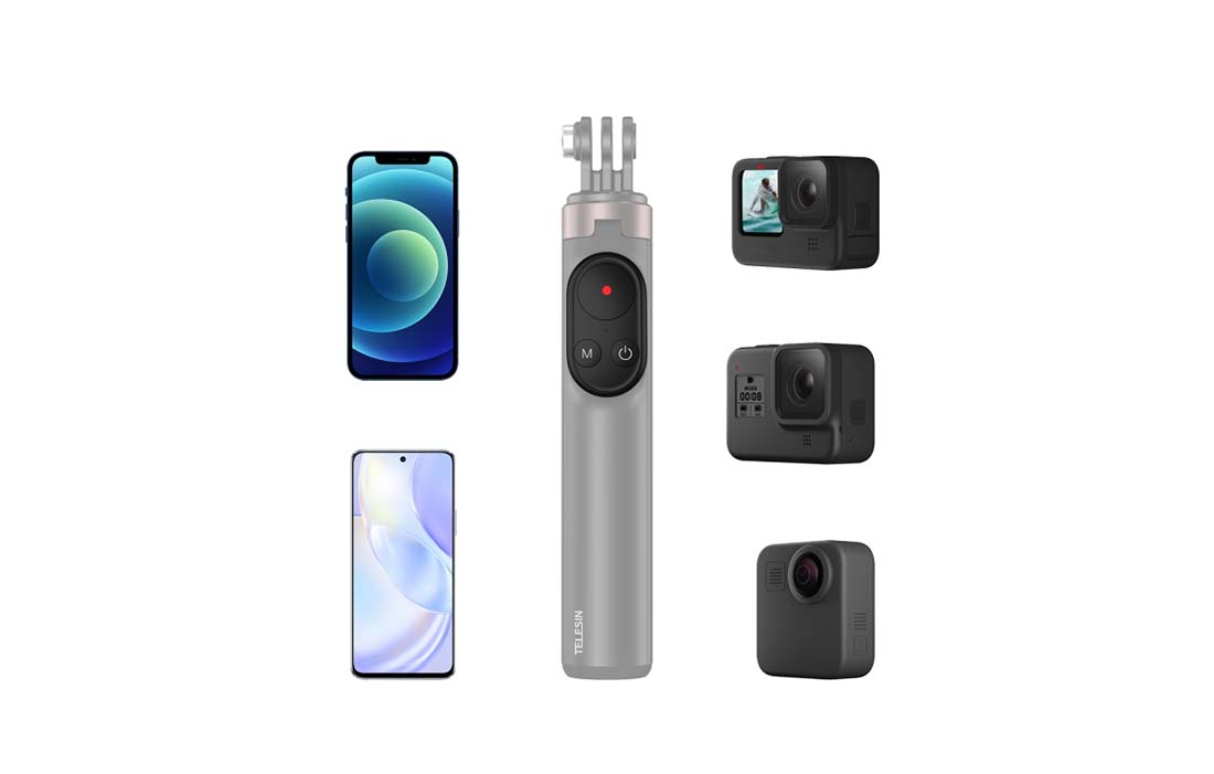 Telesin TE-RCSS-001 Smartphones/Sportkameras Selfie-Stick mit Bluetooth-Fernbedienung
