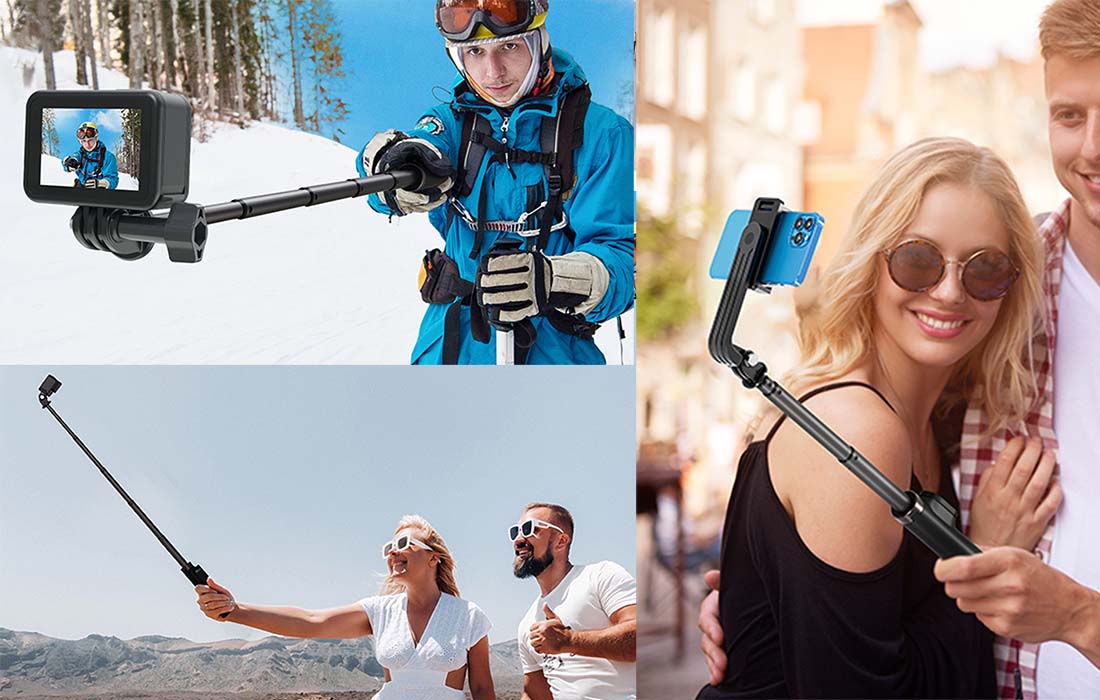 Telesin TE-RCSS-001 Smartphones/Sportkameras Selfie-Stick mit Bluetooth-Fernbedienung