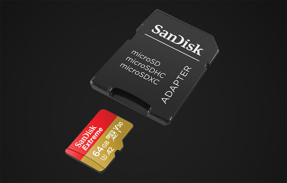 SanDisk Extreme microSDXC UHS-I U3 Speicherkarte SDSQXAH-064G-GN6AA - 64GB