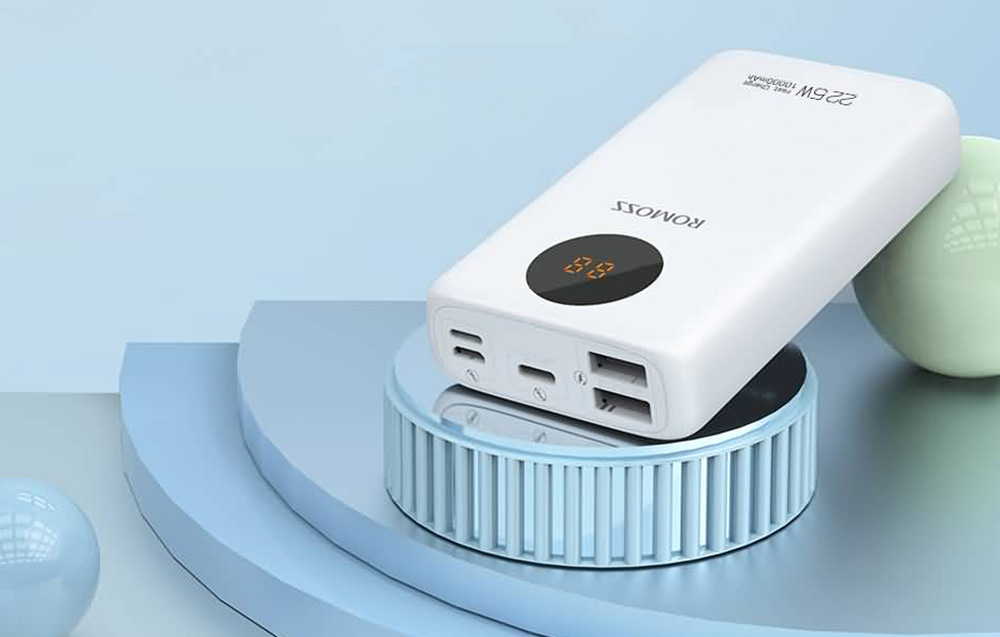 Romoss SW10PF 10000mAh Power Bank 22.5W - USB-C, 2xUSB-A - Weiß