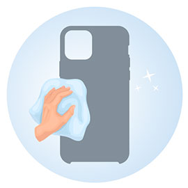 Desinfizieren auch Sie die Handyhülle gründlich